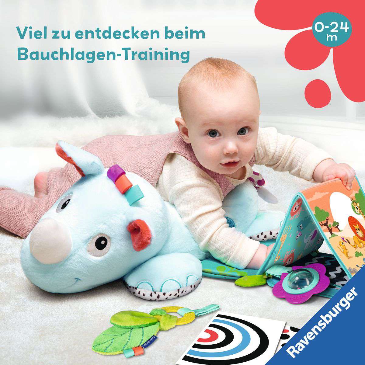 Ravensburger Spiel Play+ Nashorn Spielkissen (für die Bauchlage)
