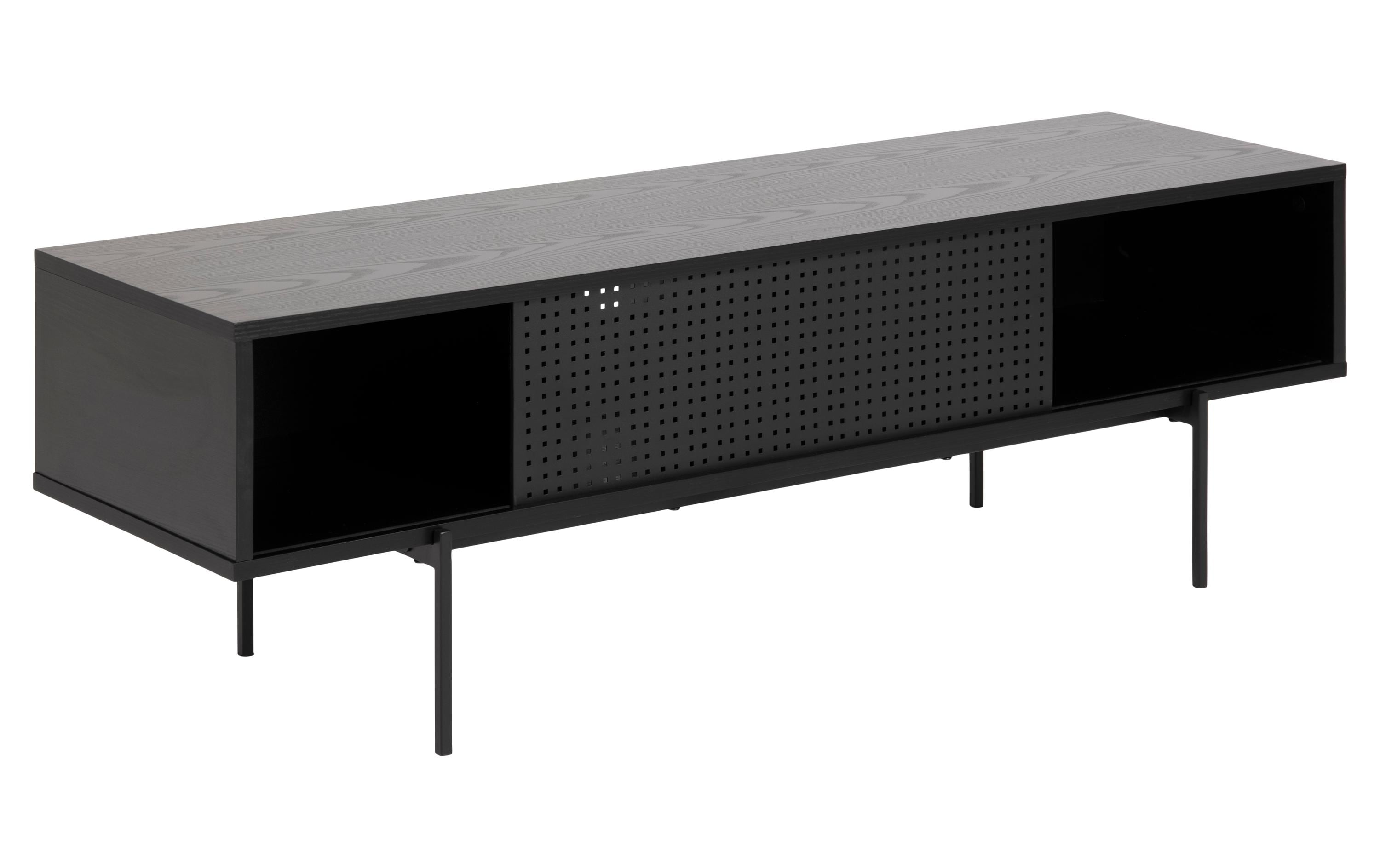 TV-Möbel Angus 140 x 40 x 44.5 cm, Schwarz<br>TV-Kommode