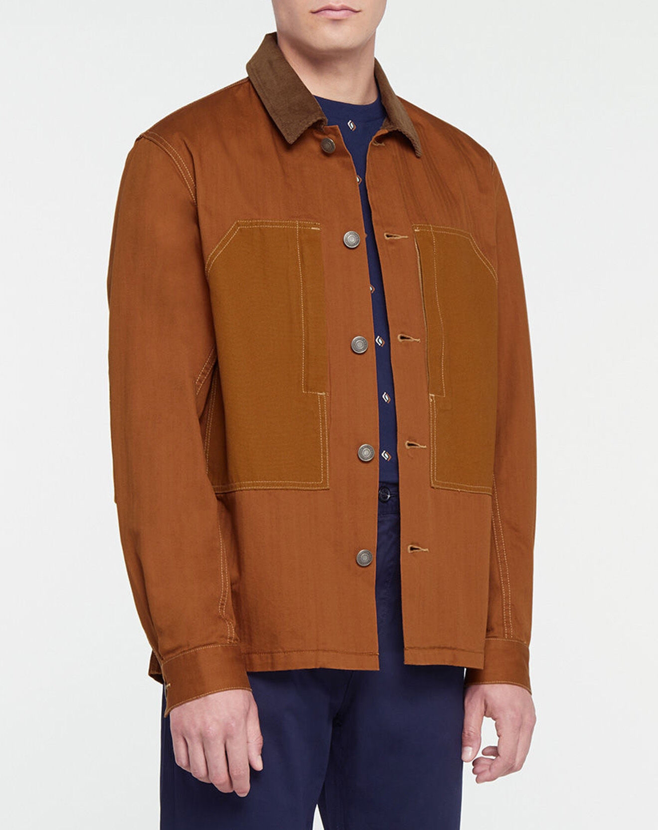Scotch & Soda Blouson Trucker Empiecement camel