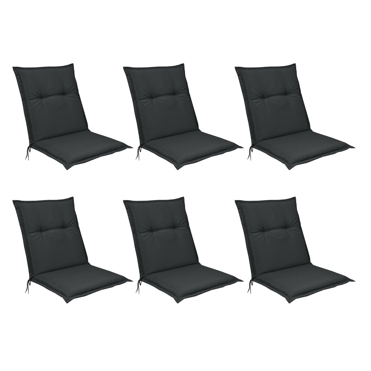Beautissu Base NL Low Back Chair 100x50x6cm Grafietgrijs (set van 6 stuks)