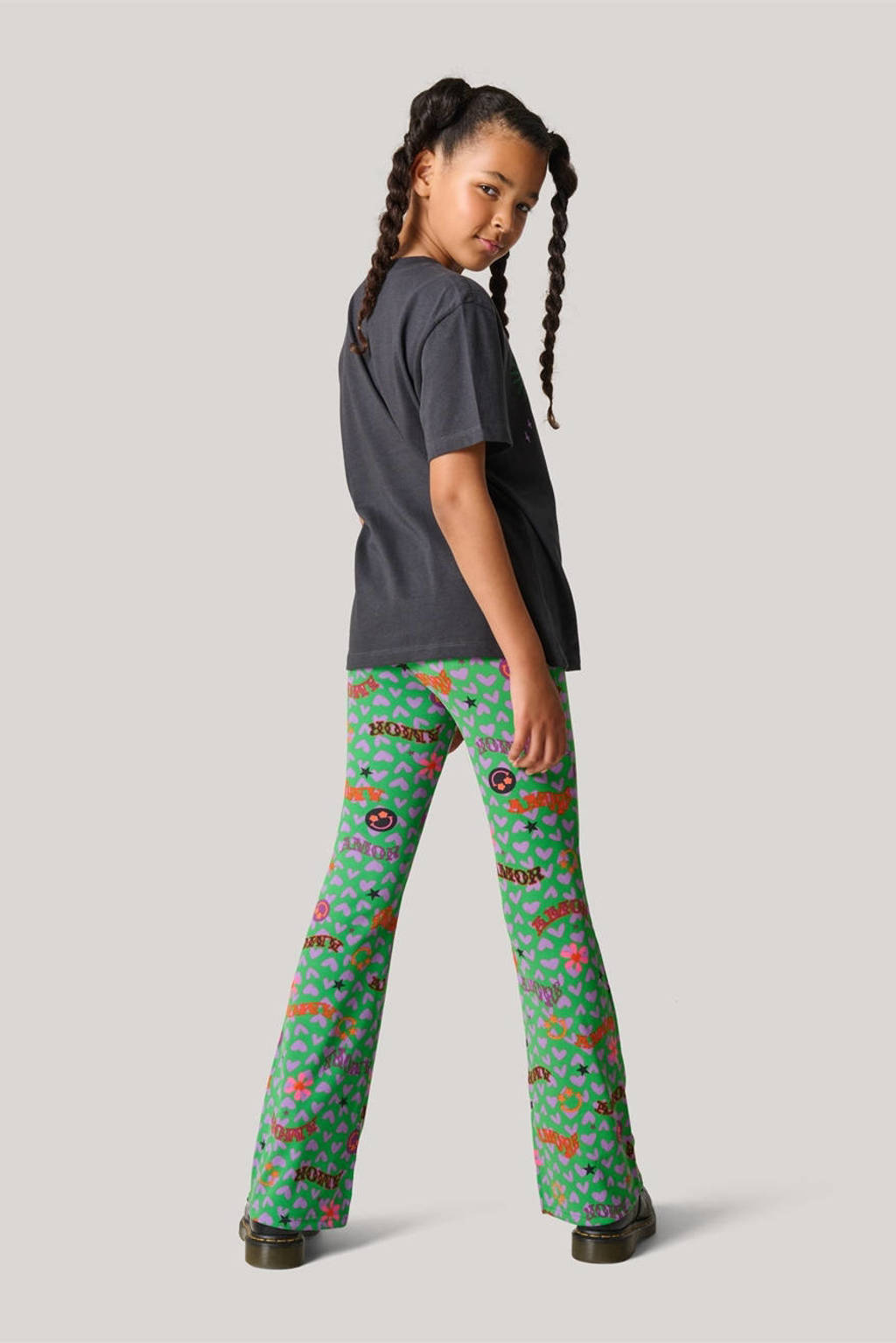 Shoeby T-shirt met printopdruk donkergrijs/multicolor