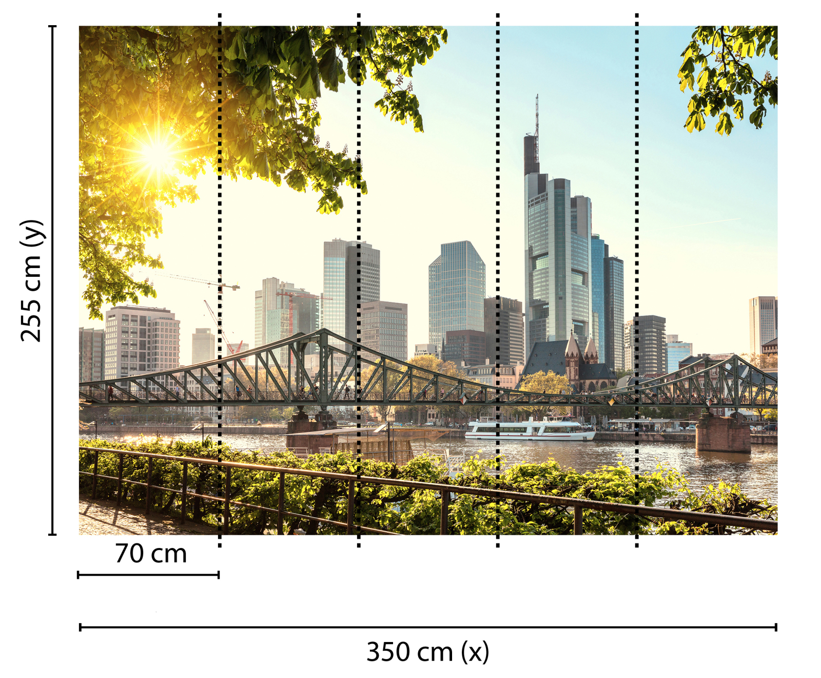 Fototapete DESIGNWALLS - blau-braun - Frankfurt - 2,55 Meter