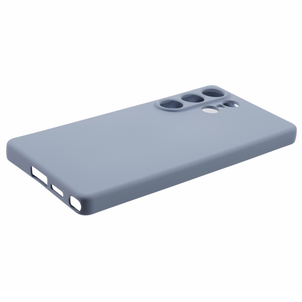 Samsung Galaxy S25 Ultra Gummi Case Hülle mit Kameraschutz - Blaugrau (Matt)