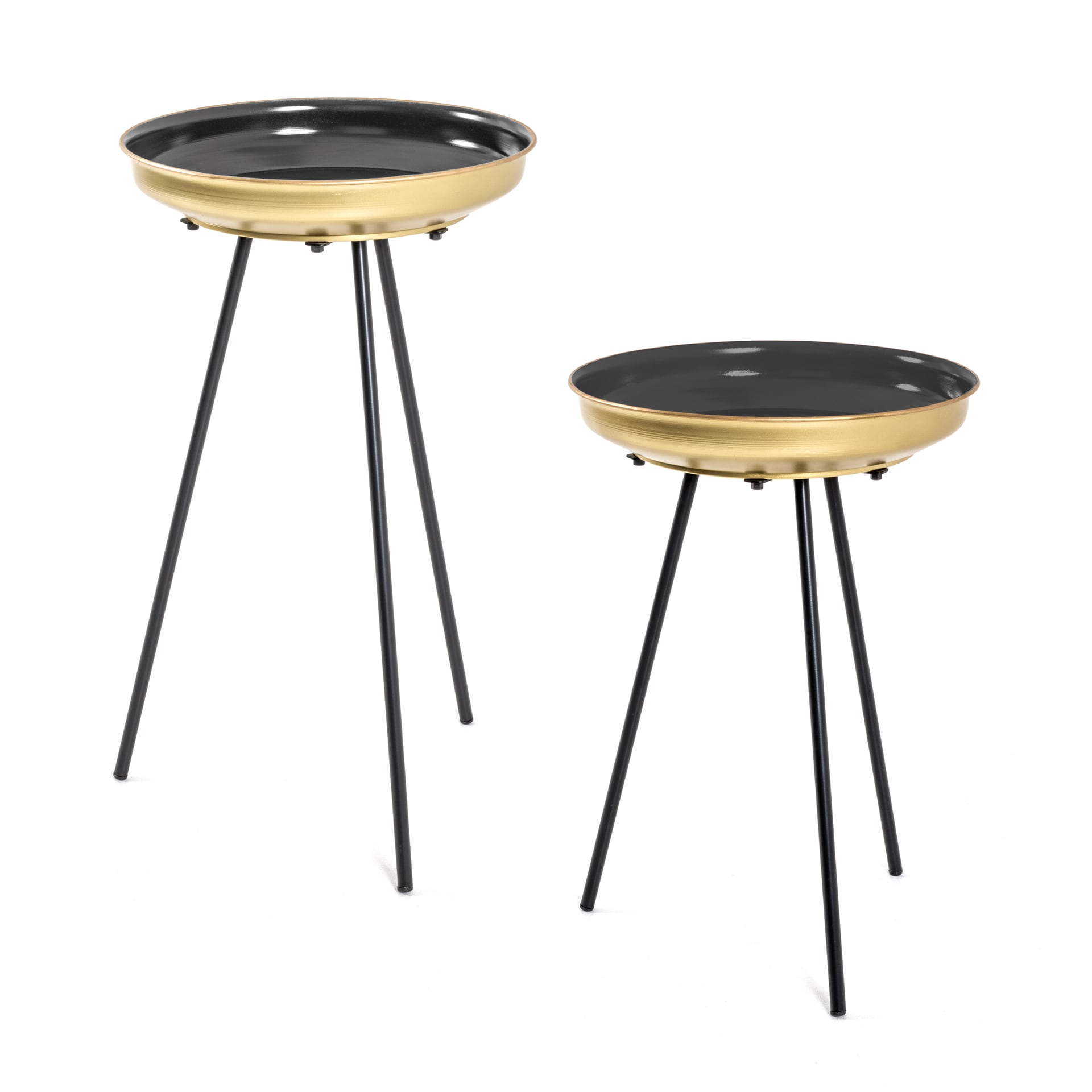 Beistelltisch 2er-Set Ø 38 cm schwarz/goldfarbig