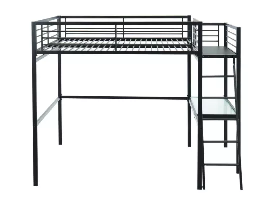 Lit mezzanine CASUAL II - 140 x 190 cm - plateforme bureau - Anthracite