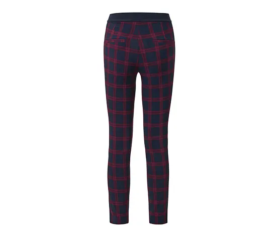 Stretchhose, rot-blau kariert