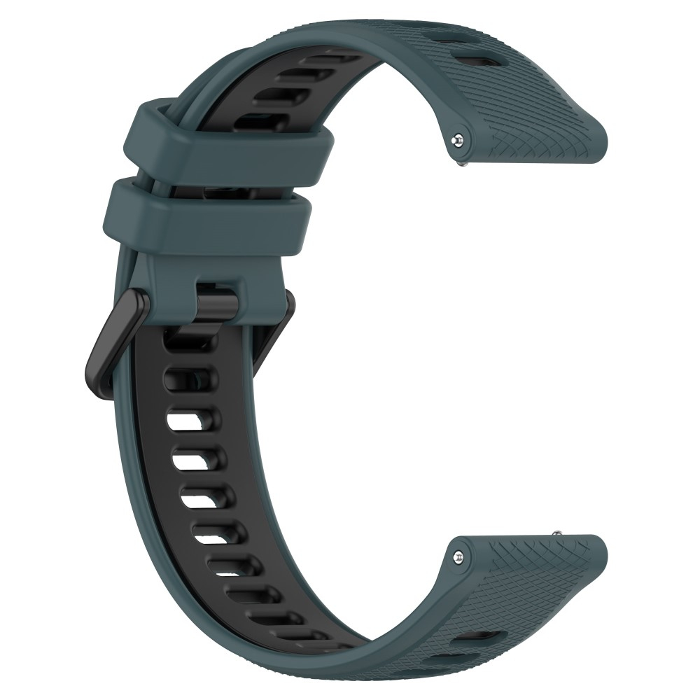 Garmin Venu 2S Silikon Sport Armband Dual Color (Gelenkumfang: 160 - 210mm) Dunkelgrün / Schwarz