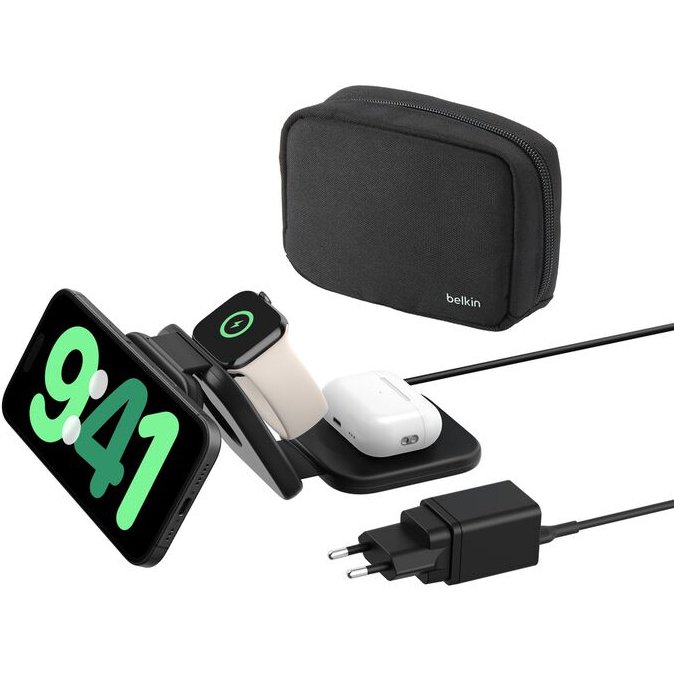 Belkin BoostCharge Pro Casques, Smartphone, Smartwatch Noir Secteur, USB Recharge sans fil Charge rapide Intérieure