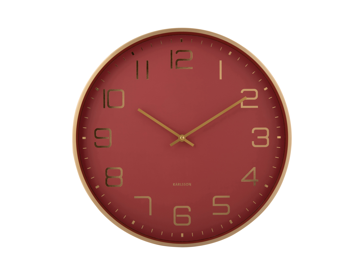 Wall clock Elegance Glow red ochre