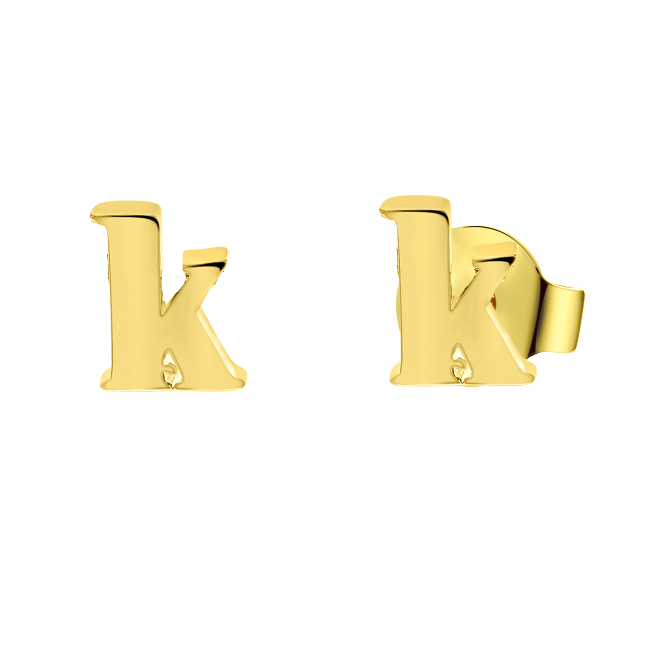 Goldplated oorbellen letter