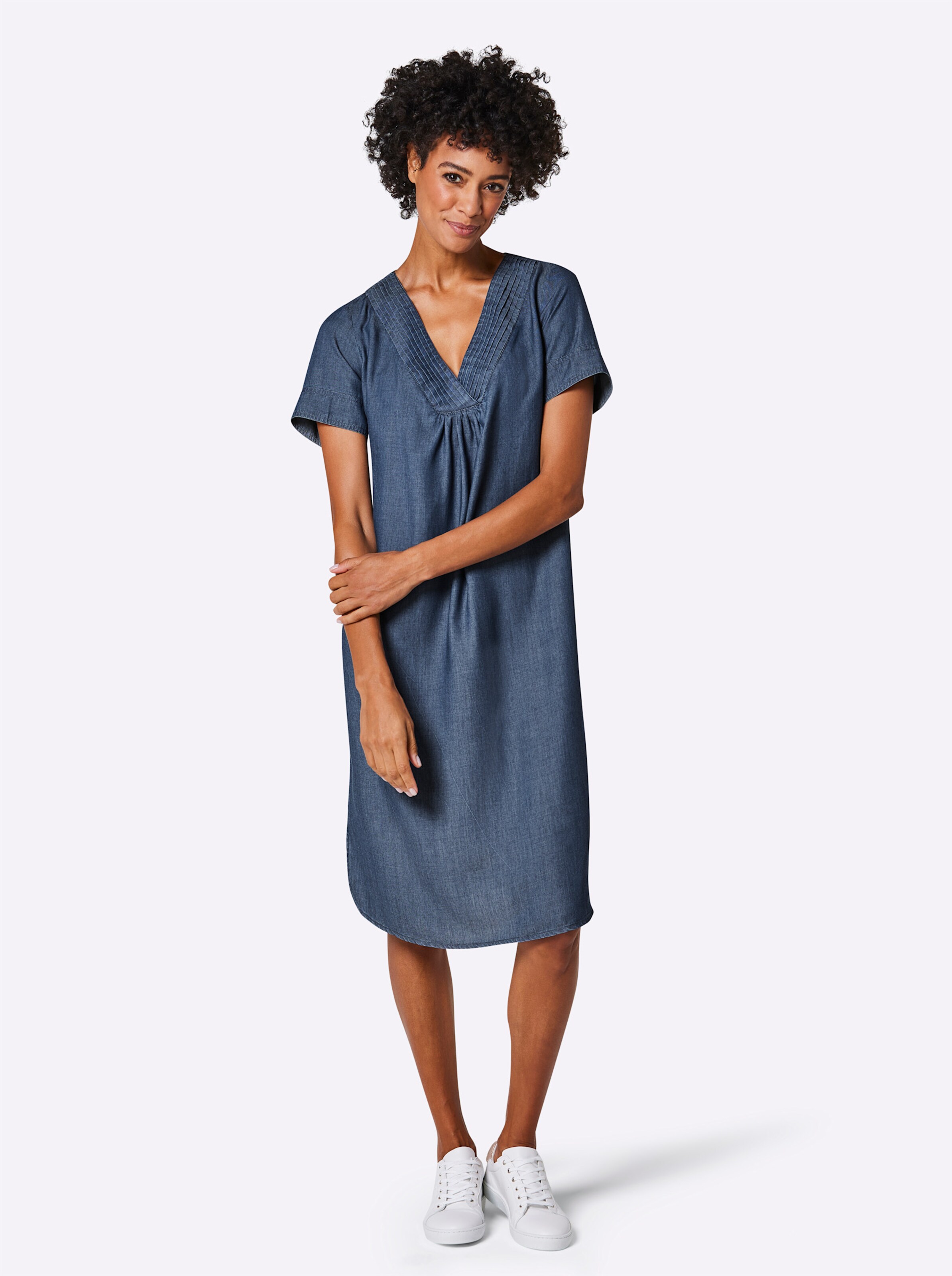 CREATION L PREMIUM Lyocell-Kleid in blue-bleached