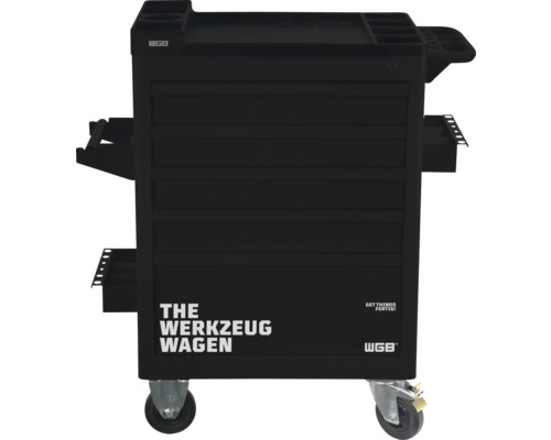 Werkplaatswagen, inbouwkast, werkbank WGB met 5 laden, 670 x 970 x 470 mm, zwart