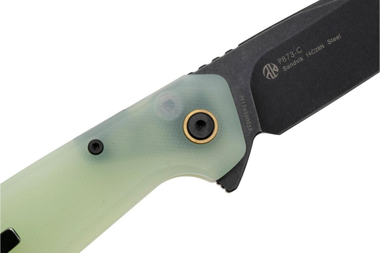 Ruike P873-C Blackwashed 14C28N, Jade G10, zakmes