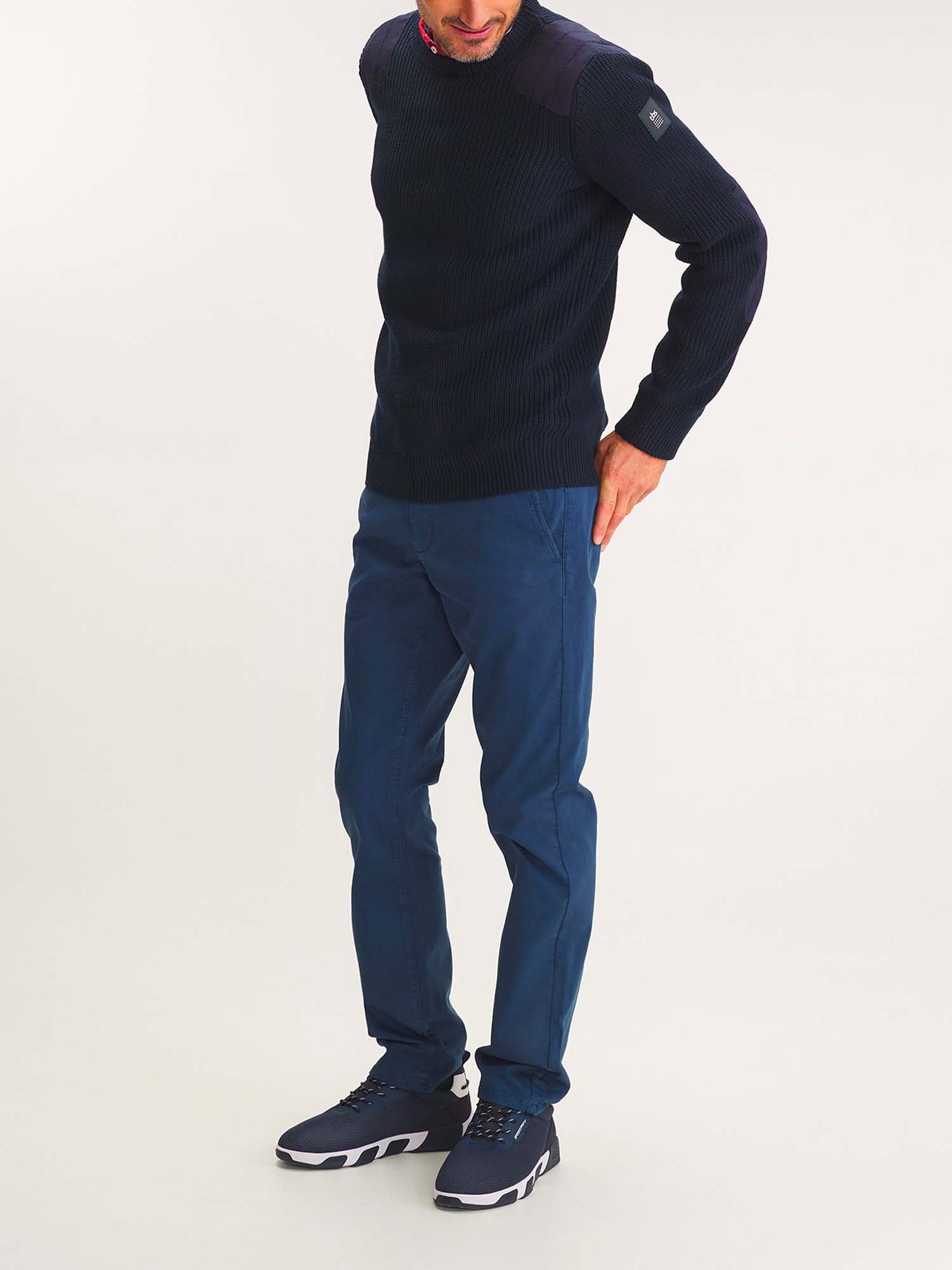 Pull Homme Col Rond Maille Marine