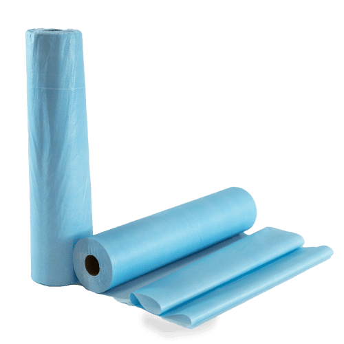Drap d'examen rouleau pure ouate bleue plastifiée