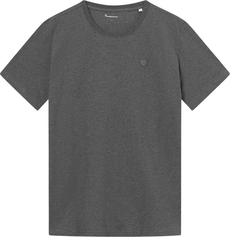 Knowledge Cotton Apparel LOKE badge tee - Regenerative Organic Certified� - GOTS/Vegan Grå