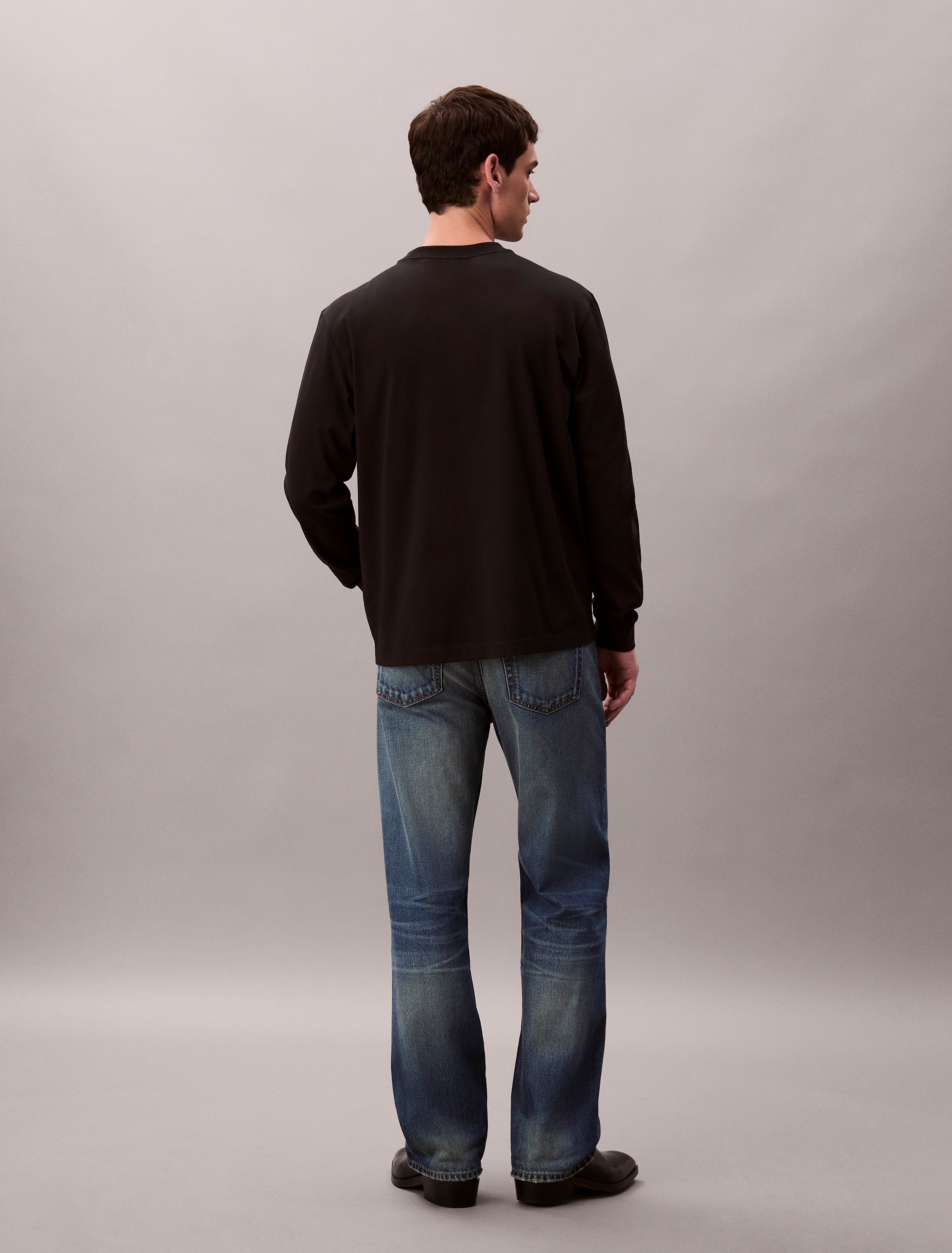 Calvin Klein Jeans Langarmshirt »LS EASY MONOGRAM TEE«, Mit Rundhalsausschnitt, regular fit