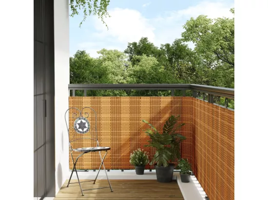 Paravent de balcon marron clair 500x100 cm résine tressée