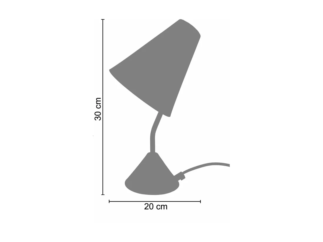 Lampe de bureau articulé bois, métal blanc 50 cm.