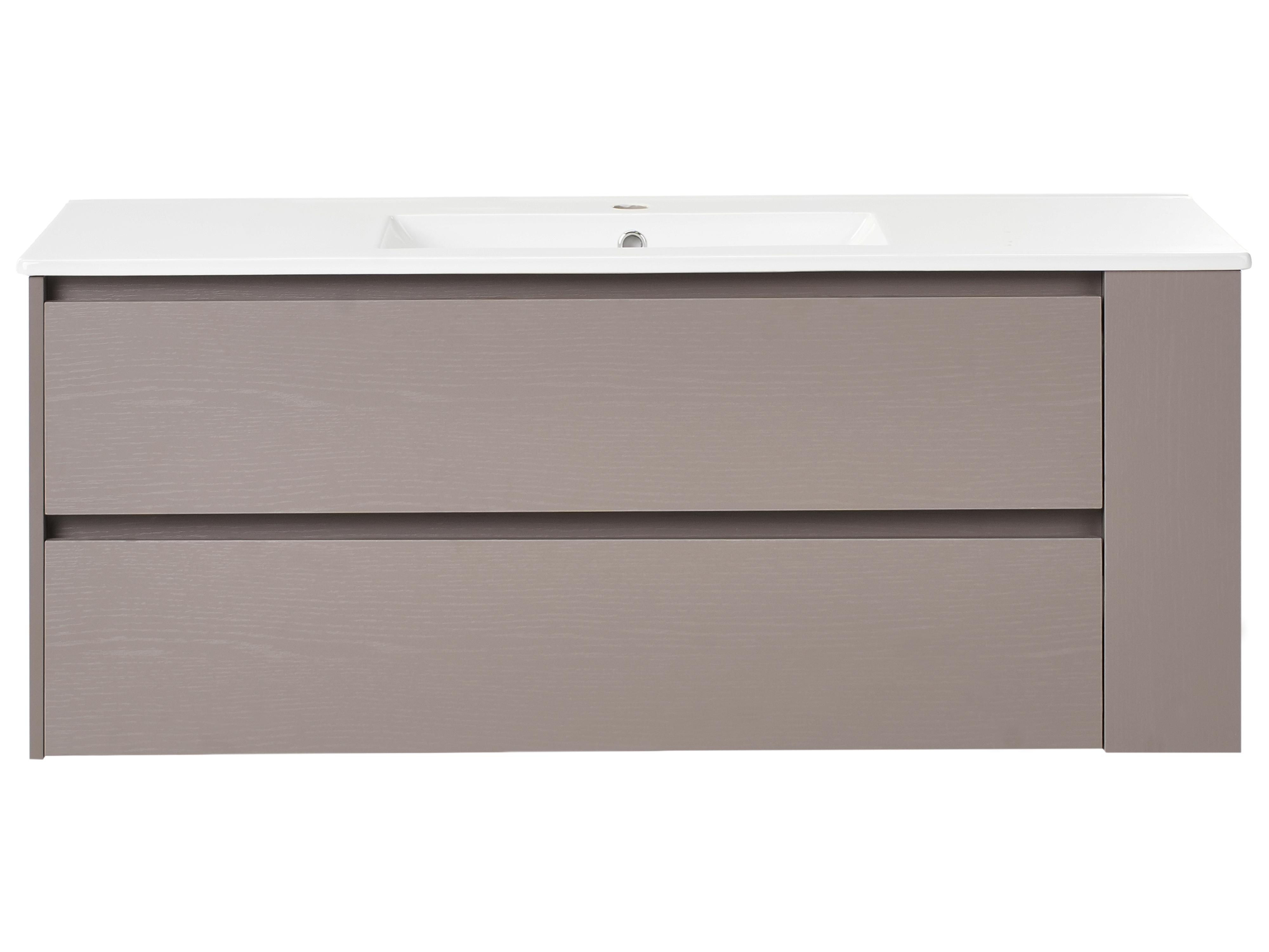 Wandgemonteerd meubel met wastafel MANCORA Taupe