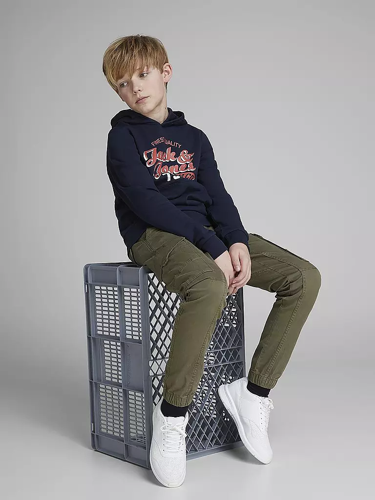 JACK & JONES Jungen Cargohose Slim Fit JPSTPAUL olive
