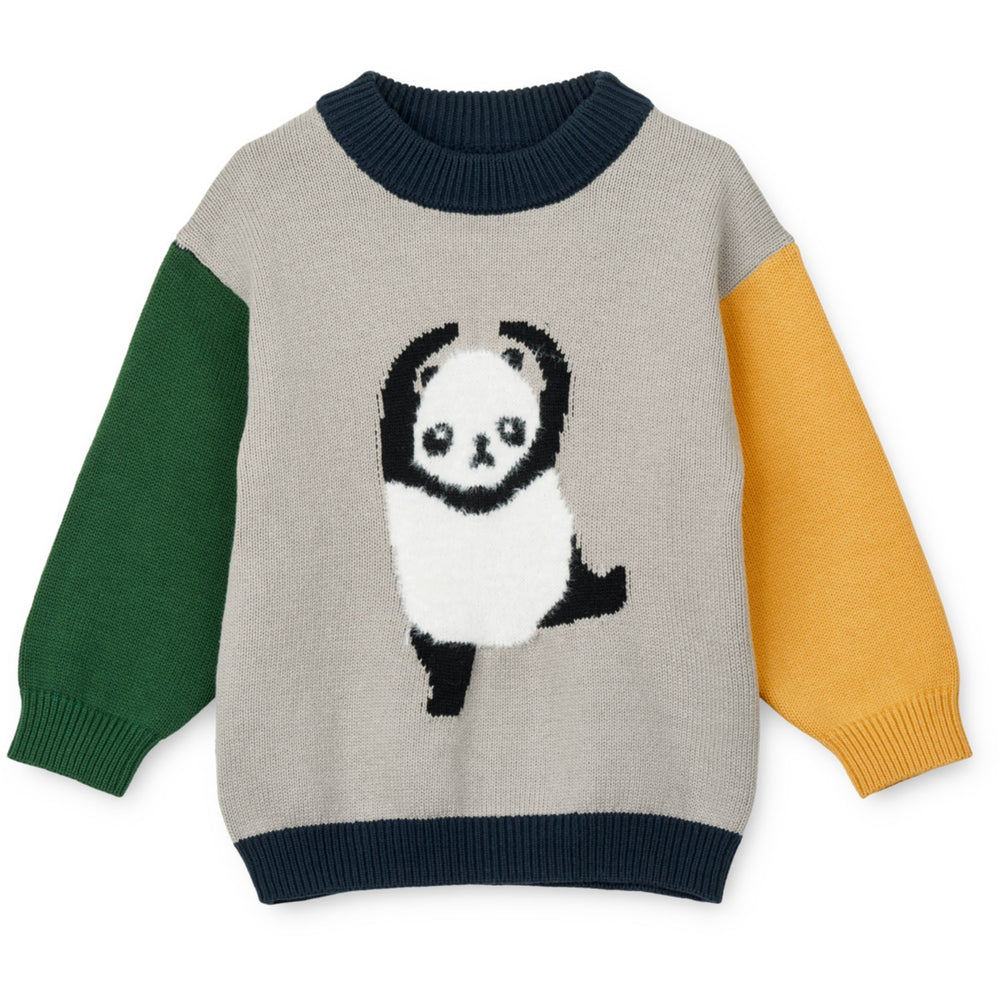Køb LIEWOOD Panda / Mist / Classic Navy Multi Mix Orlane Embroidery Strik Jumper