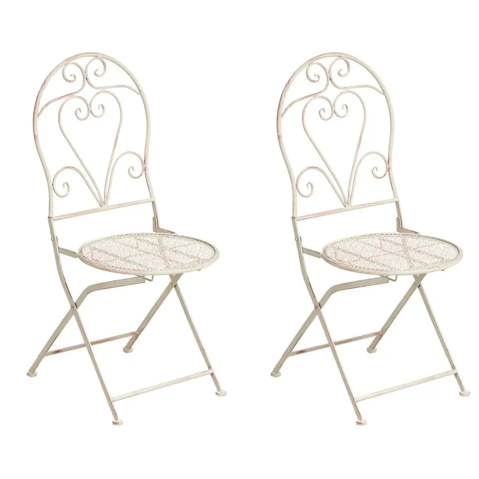 FOLELLI - Set van 2 tuinstoelen - Lichtbeige - IJzer