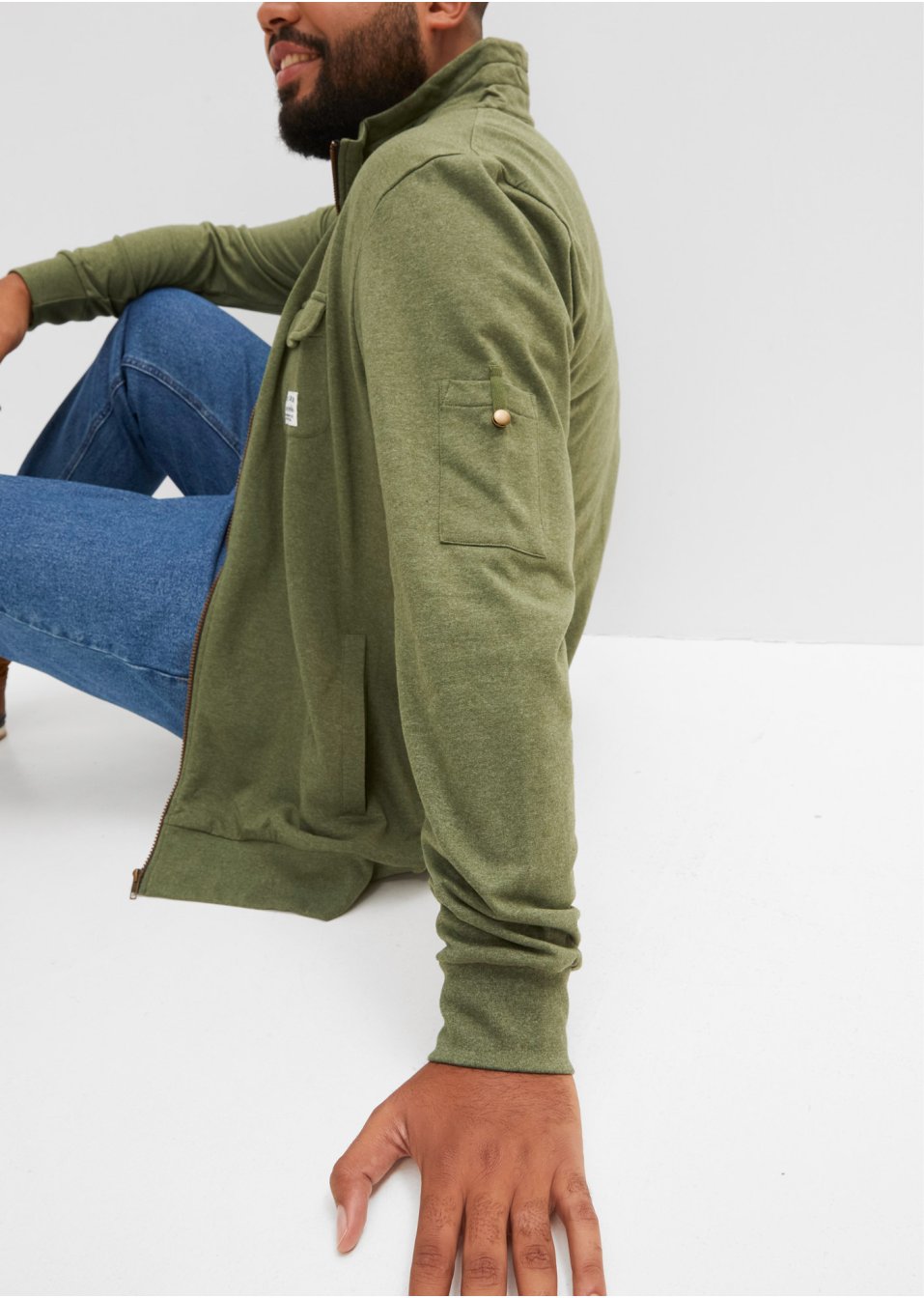 Sweat zippé avec polyester recyclé