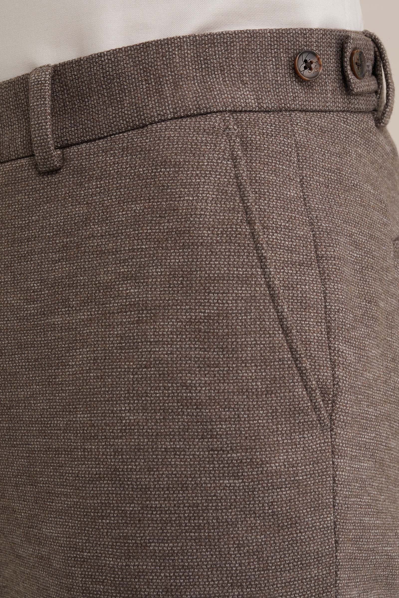 premium flannel look pantalon van gebreid materiaal Van Gils Grijs