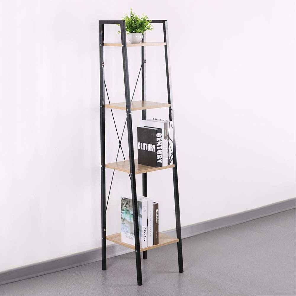 Etagère 4 tablettes en bois et métal savannah 34 cm