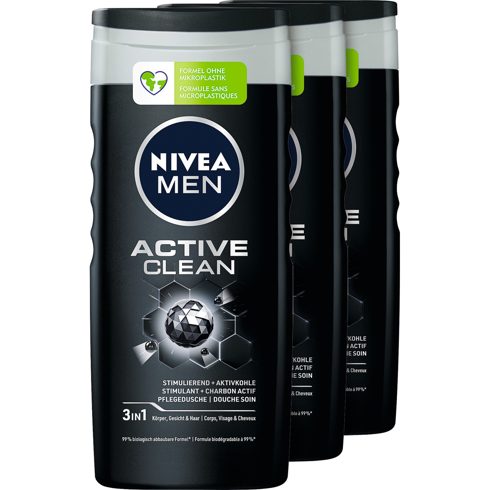 Nivea Men Active Clean Pflegedusche 3 x 250 ml