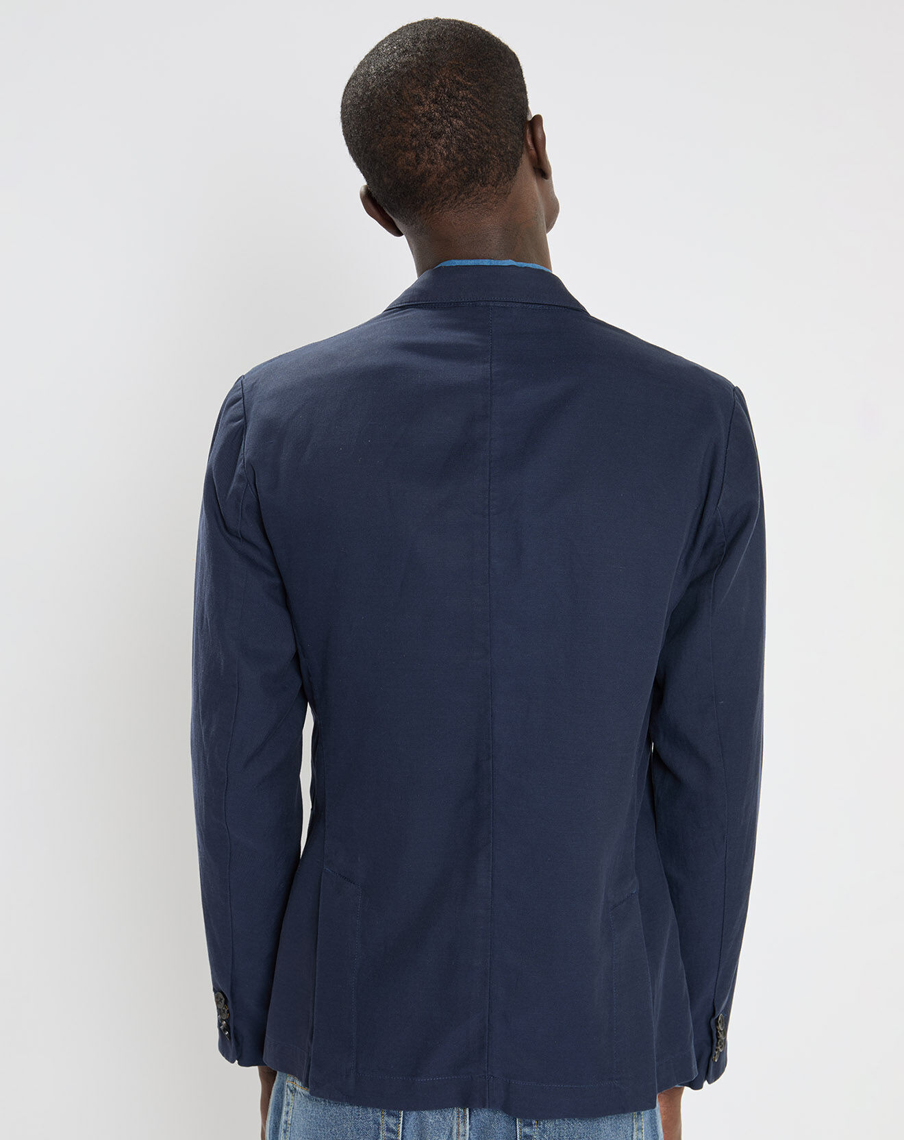 Scotch & Soda Blazer en Lin mélangé Slim Fit bleu marine