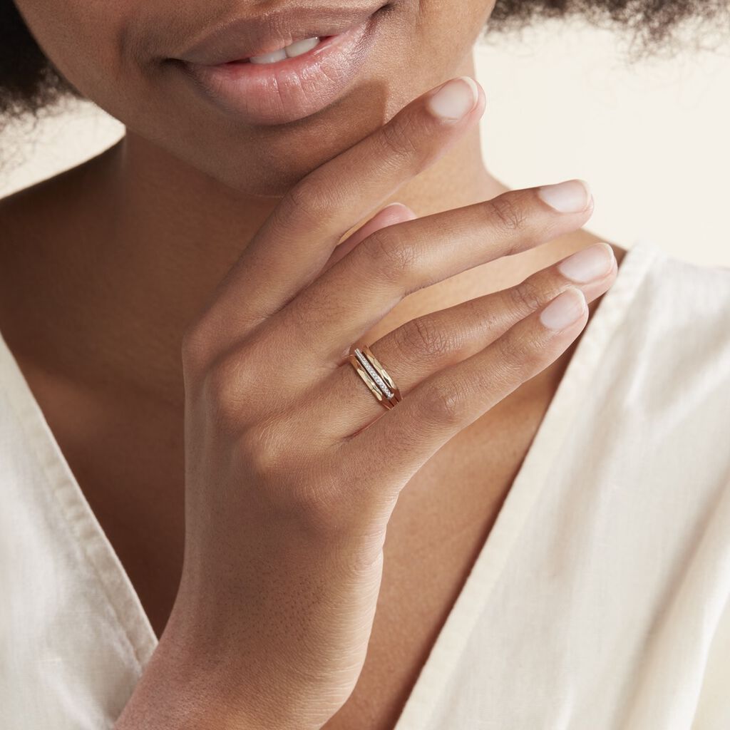 Bague Mauna Or Jaune Oxyde De Zirconium
