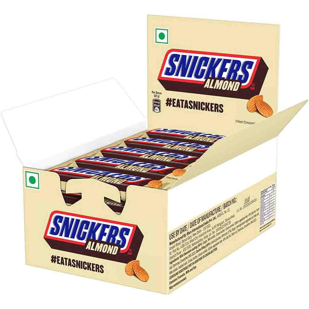 Snickers Almond Schokoladenriegel 15x45g=675g MHD:29.1.25