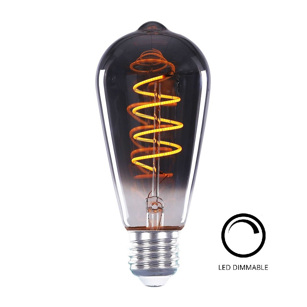 Highlight E27 4Watt Smoke Spiraal 64mm  Dimbaar