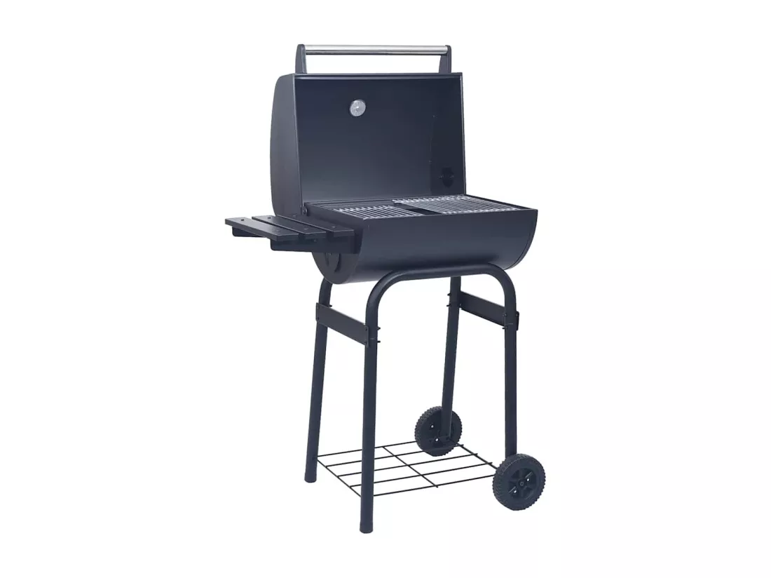 Gril barbecue au charbon avec étagère inférieure Noir