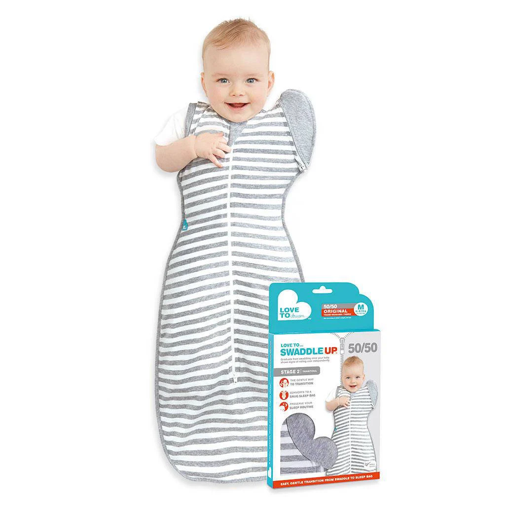 Super leuk en comfySwaddleUp overgangsslaapzak Fase 2 TOG 1.0 grijs/wit