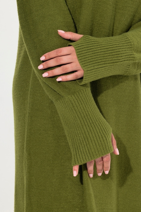 Strickkleid, Linksstrick, Stehkragen, Langarm