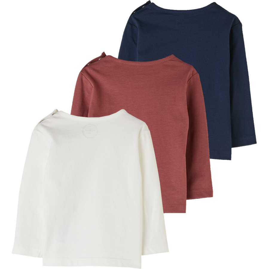 s.Oliver Langarmshirt 3er Pack weißrotblau