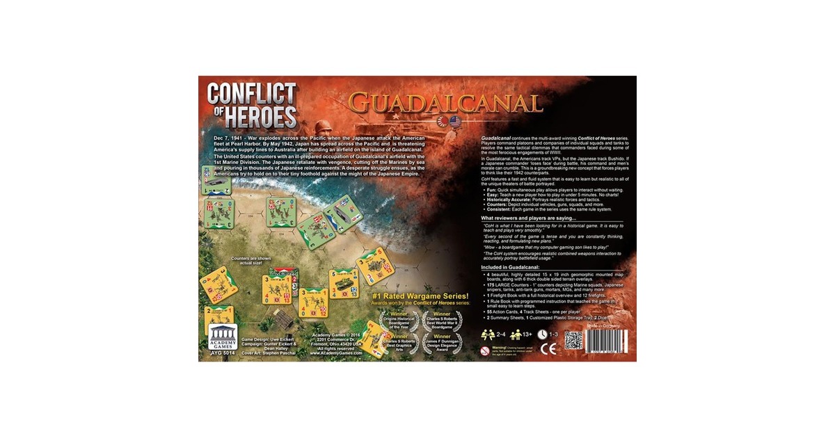European Player NetworkConflict of Heroes: Guadalcanal The Pacific 1942 Bordspel  (Engels, 2 - 4 spelers, 60 - 240 minuten, Vanaf 13 jaar)