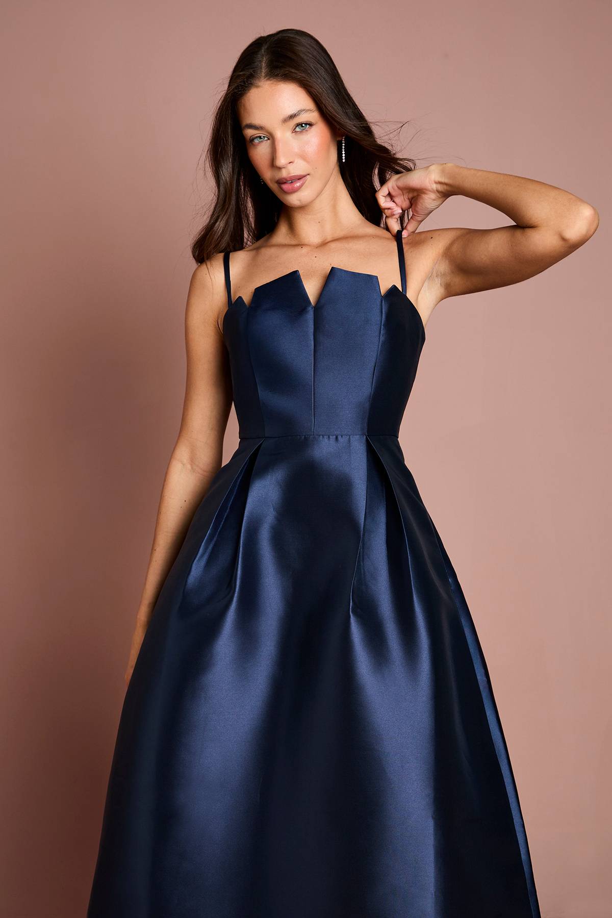 Coast Robe Midi en Sergé avec Détail d'Encolure Crantée