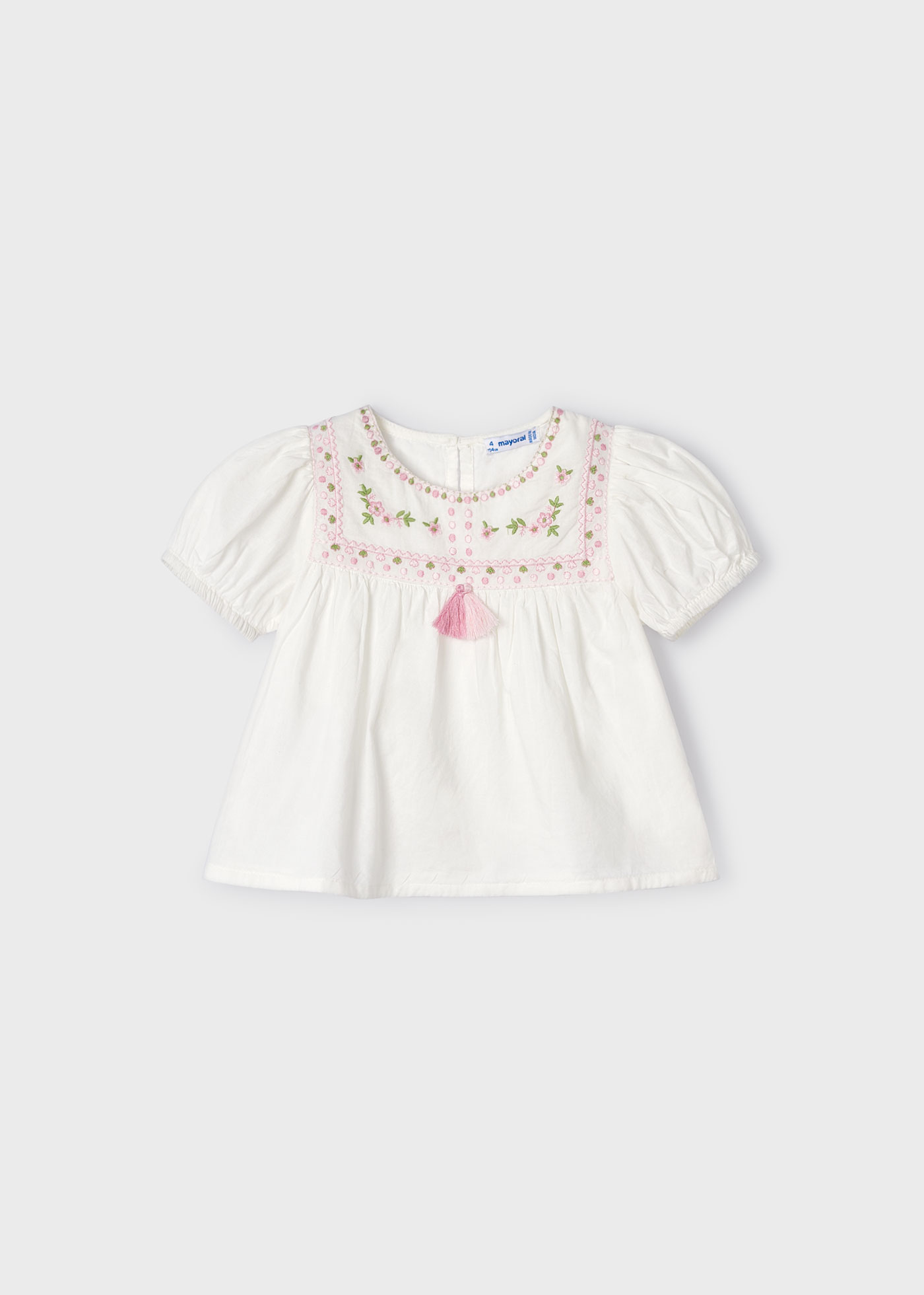 Blusa bordada infantil Better Cotton, branca