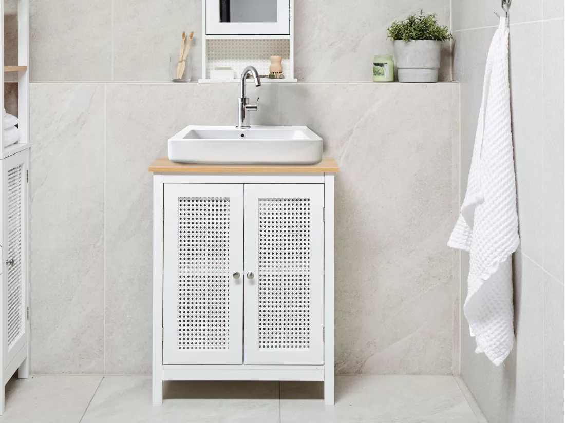 Meuble de salle de bain ALAMOS 60 cm 30 cm 75 cm Blanc