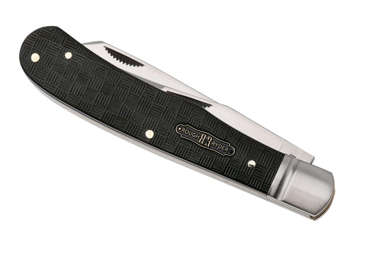 Rough Ryder Black Reserve Trapper RR2560 Satin 440A, Textured Pakkawood, zakmes