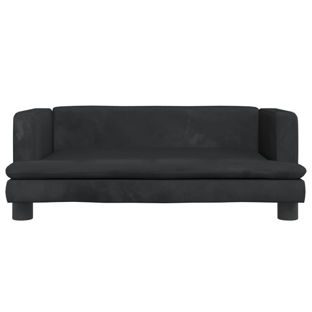 Cama para cães vidaXL em veludo preto, 60x40x30 cm