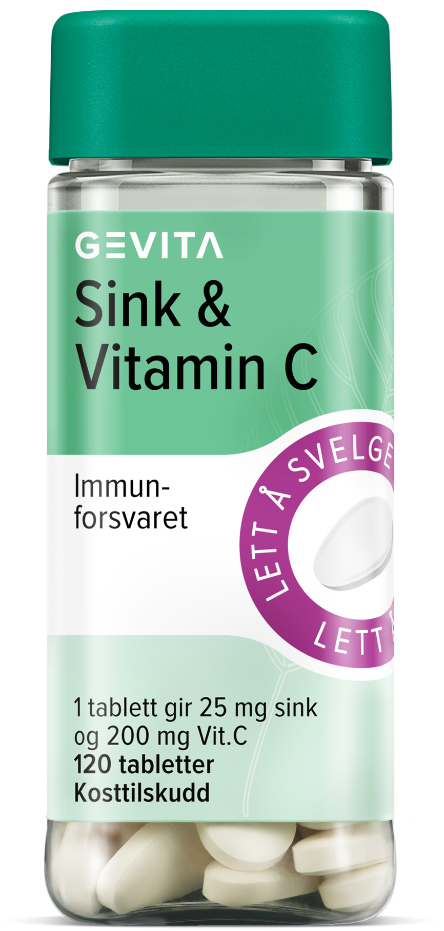 Gevita Sink & Vitamin C 120 tabletter