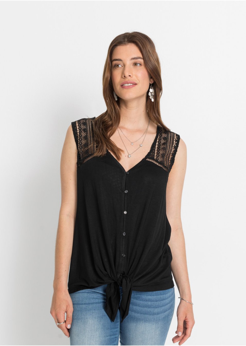 Top à dentelle en viscose