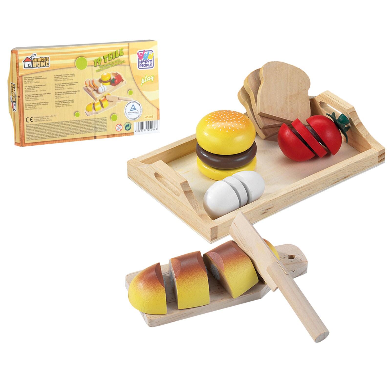 Lebensmittel Set Holz - Schneide Spielzeug Kinder Spiel Küche Kaufladen Zubehör Variante: Holz Brotzeit