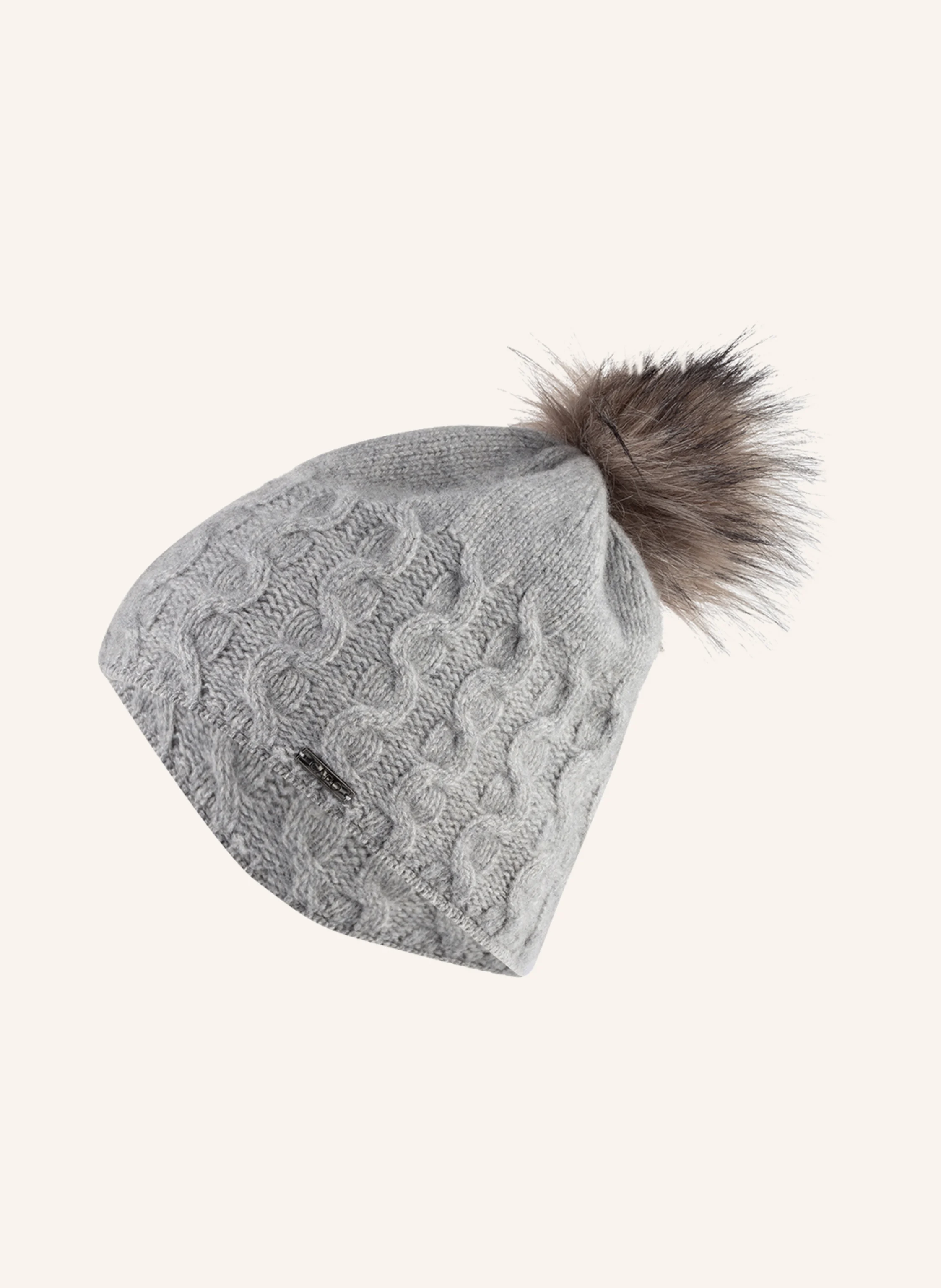 CAPO Cashmere-Mütze ISCHGL mit Kunstpelzbommel