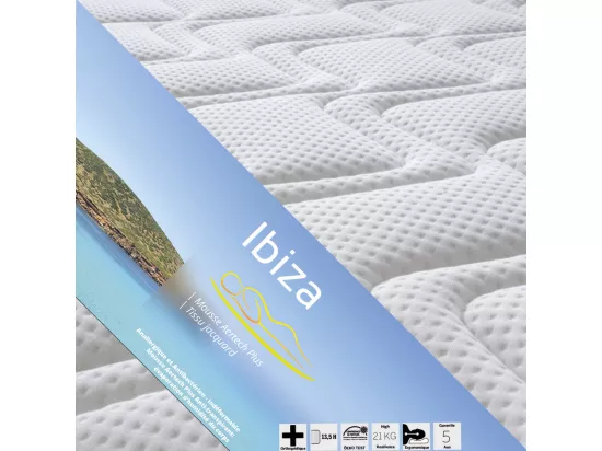 IBIZA - Matelas Mousse 90x190cm Epaisseur 14cm
